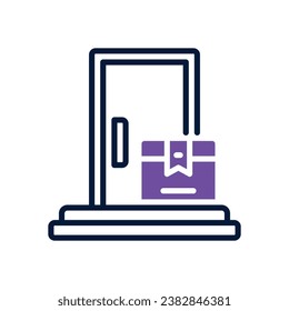 door delivery dual tone icon. vector icon for your website, mobile, presentation, and logo design.