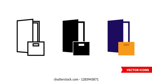 Door to door delivery icon of 3 types: color, black and white, outline. Isolated vector sign symbol.