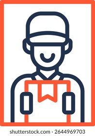Door Delivery Icon Color Line Vector Illustration