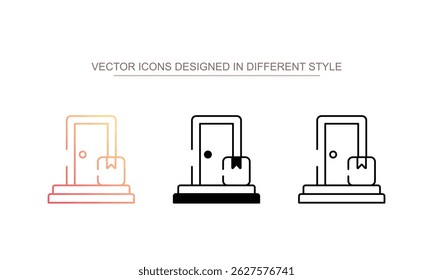 Door Delivery icon design with white background stock illustration