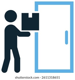 Door to door delivery icon vector for direct shipment, fast service, and courier convenience. Perfect for ecommerce logistics, customer satisfaction, and transport solutions.