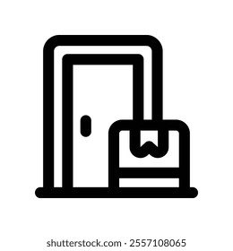 door delivery icon. vector line icon for your website, mobile, presentation, and logo design.