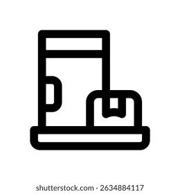 door delivery line icon. Clean and minimalist vector icon for websites, mobile apps, presentations, and logos. Fully scalable and customizable for any project.
