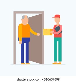 Door to door delivery vector illustration
