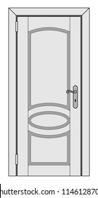 Door design in classic style. Vector illustration.