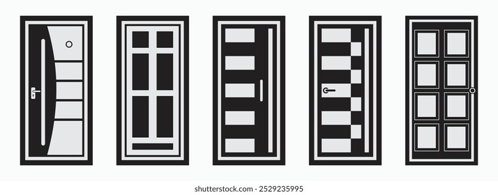 Door design vector black and white.