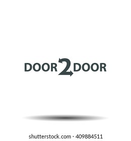 Door to door distribution logo concept icon 