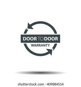 Icono de concepto del logotipo de distribución de puerta a puerta 