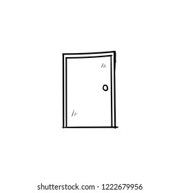door doodle icon vector 
