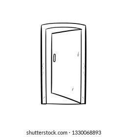 door doodle icon vector 