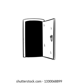 door doodle icon vector 