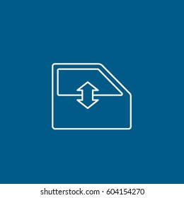 Door Up And Down Line Icon On Blue Background