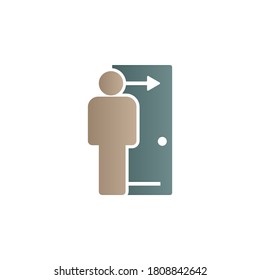 Door, employee color gradient vector icon