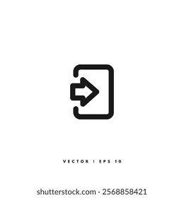 Door Enter Icon. Editable Stroke