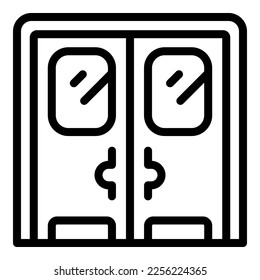 Door enter icon outline vector. Wood door. Interior lock