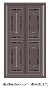 Door Entrance in classic style. Vector architectural structure. Vector engraved ornamented architectural template