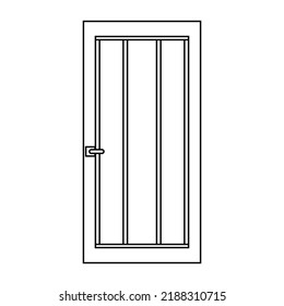 Door entrance vector illustration house outline. Doorway interior exit isolated white and front architecture room line thin