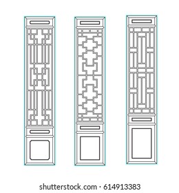 Door entrance vector work with dimension on the white background