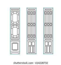 Door entrance vector work on the white background