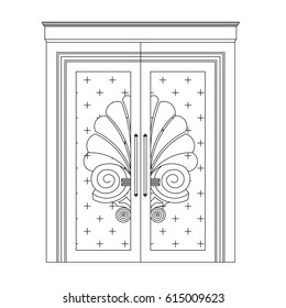Door entrance vector work  on the white background