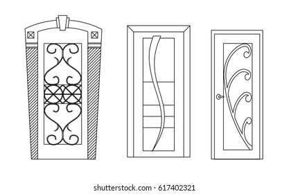 Door entrance vector work on the white background