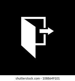 Door exit with arrow to the right vetor icon
