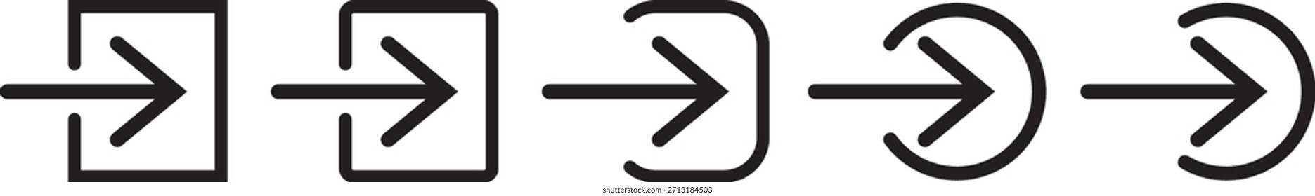 Icono de salida de puerta y flecha de entrada. Icono de cierre de sesión y Inicio de sesión. Icono de cierre de sesión en estilo de línea de trazo moderno