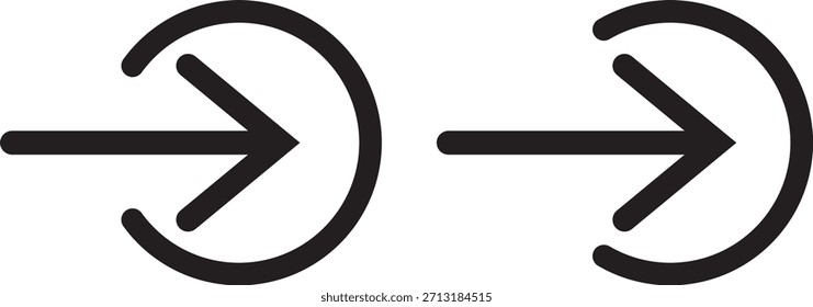 Icono de salida de puerta y flecha de entrada. Icono de cierre de sesión y Inicio de sesión. Icono de cierre de sesión en estilo de línea de trazo moderno