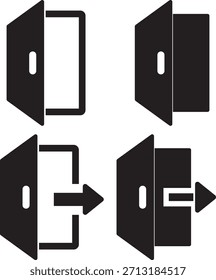 door exit and entry arrow icon. logout and login icon. Sign out icon in modern stroke line style