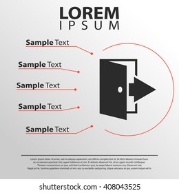 door exit icon. infographics template