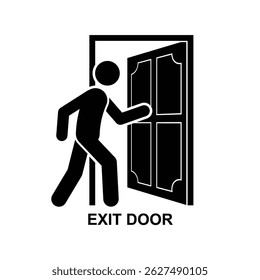 Door exit icon isolated on background vector illustration.