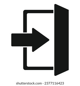 Door exit icon simple vector. People stairs. Plan work