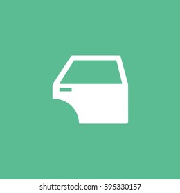 Door Flat Icon On Green Background