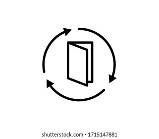 Icono plano de la puerta. Símbolo de esquema único de alta calidad para diseño web o aplicación móvil.  Señales delgadas de las puertas para el logotipo de diseño, tarjeta de visita, etc. Pictograma de esquema EPS10
