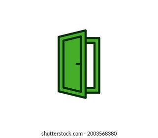 Door flat icon. Single high quality outline symbol for web design or mobile app.  House thin line signs for design logo, visit card, etc. Outline pictogram EPS10