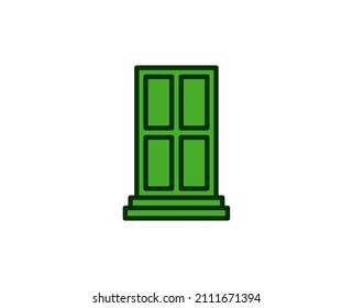 Door flat icon. Single high quality outline symbol for web design or mobile app.  House thin line signs for design logo, visit card, etc. Outline pictogram EPS10