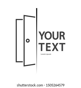 Door flat logo design , Door flat icon vector isolated on white background.