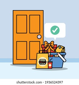 door with food deliveries products