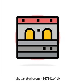 Door, Garage, Train Abstract Circle Background Flat color Icon