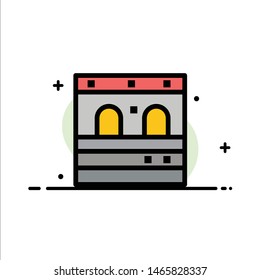 Door, Garage, Train  Business Flat Line Filled Icon Vector Banner Template. Vector Icon Template background