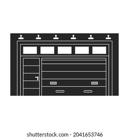 Door garage vector black icon. Vector illustration gate house on white background. Isolated black illustration icon of door garage.