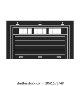 Door garage vector black icon. Vector illustration gate house on white background. Isolated black illustration icon of door garage.