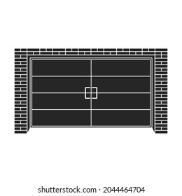 Door garage vector black icon. Vector illustration gate house on white background. Isolated black illustration icon of door garage.
