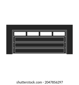 Door Garage Vector Black Icon. Vector Illustration Gate House On White Background. Isolated Black Illustration Icon Of Door Garage.