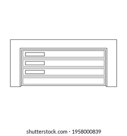 Door garage vector outline icon. Vector illustration gate house on white background. Isolated outline illustration icon of door garage.