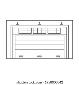 Door garage vector outline icon. Vector illustration gate house on white background. Isolated outline illustration icon of door garage.