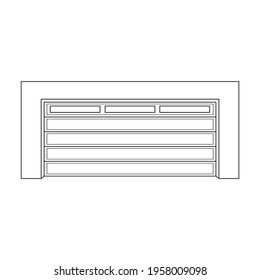 Door garage vector outline icon. Vector illustration gate house on white background. Isolated outline illustration icon of door garage.