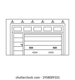 Door garage vector outline icon. Vector illustration gate house on white background. Isolated outline illustration icon of door garage.