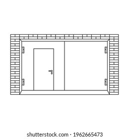 Door garage vector outline icon. Vector illustration gate house on white background. Isolated outline illustration icon of door garage.