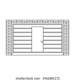 Door garage vector outline icon. Vector illustration gate house on white background. Isolated outline illustration icon of door garage.